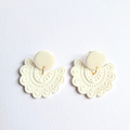 boucles oreilles pate fimo argile polymere resine uv fait main piece unique jadoretesboucles j'adore tes boucles jtb acier inoxydable vendée créatrice française made in France resine UV gaia blanc