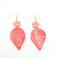 boucles oreilles pate fimo argile polymere resine uv fait main piece unique jadoretesboucles j'adore tes boucles jtb acier inoxydable vendée créatrice française made in France  rose saumon ina petite fleur