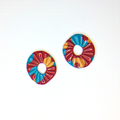 pampilles anneaux créoles charm pate fimo argile polymere resine uv fait main piece unique jadoretesboucles j'adore tes boucles jtb acier inoxydable vendée créatrice française made in France bleu moutarde bordeaux paillettes