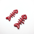 pampilles anneaux créoles charm pate fimo argile polymere resine uv fait main piece unique jadoretesboucles j'adore tes boucles jtb acier inoxydable vendée créatrice française made in France arêtes poisson bordeaux